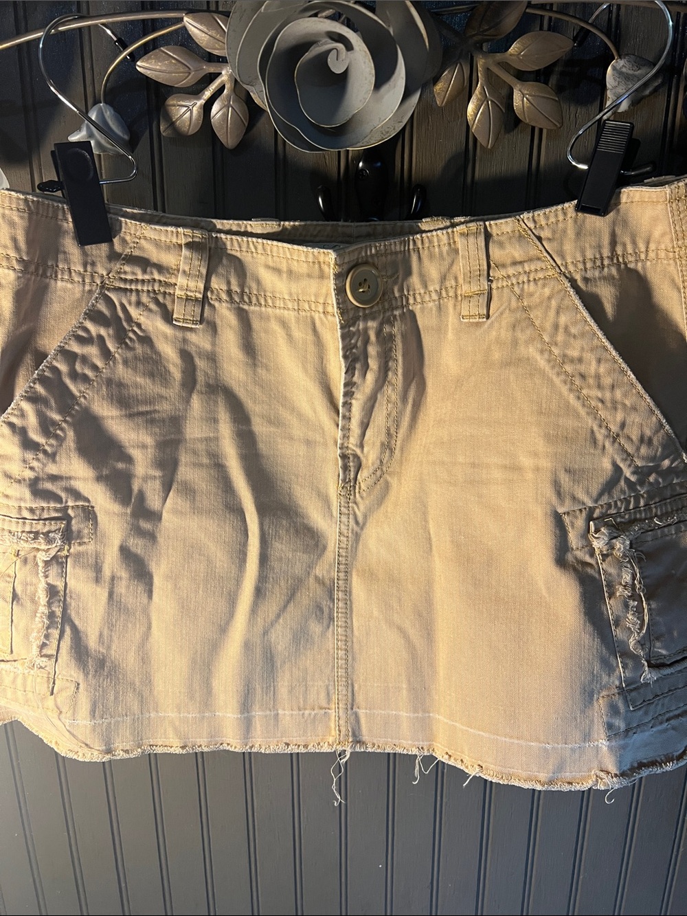 Old Navy Tan Cargo-Style Mini Skirt